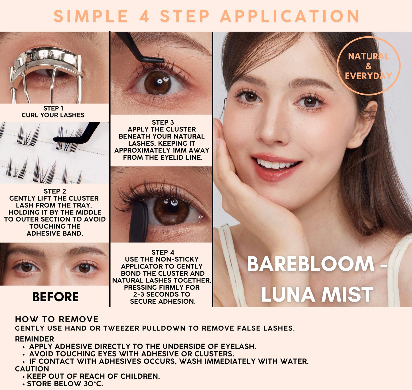 BAREBLOOM - Luna Mist ( Pre - Glued )
