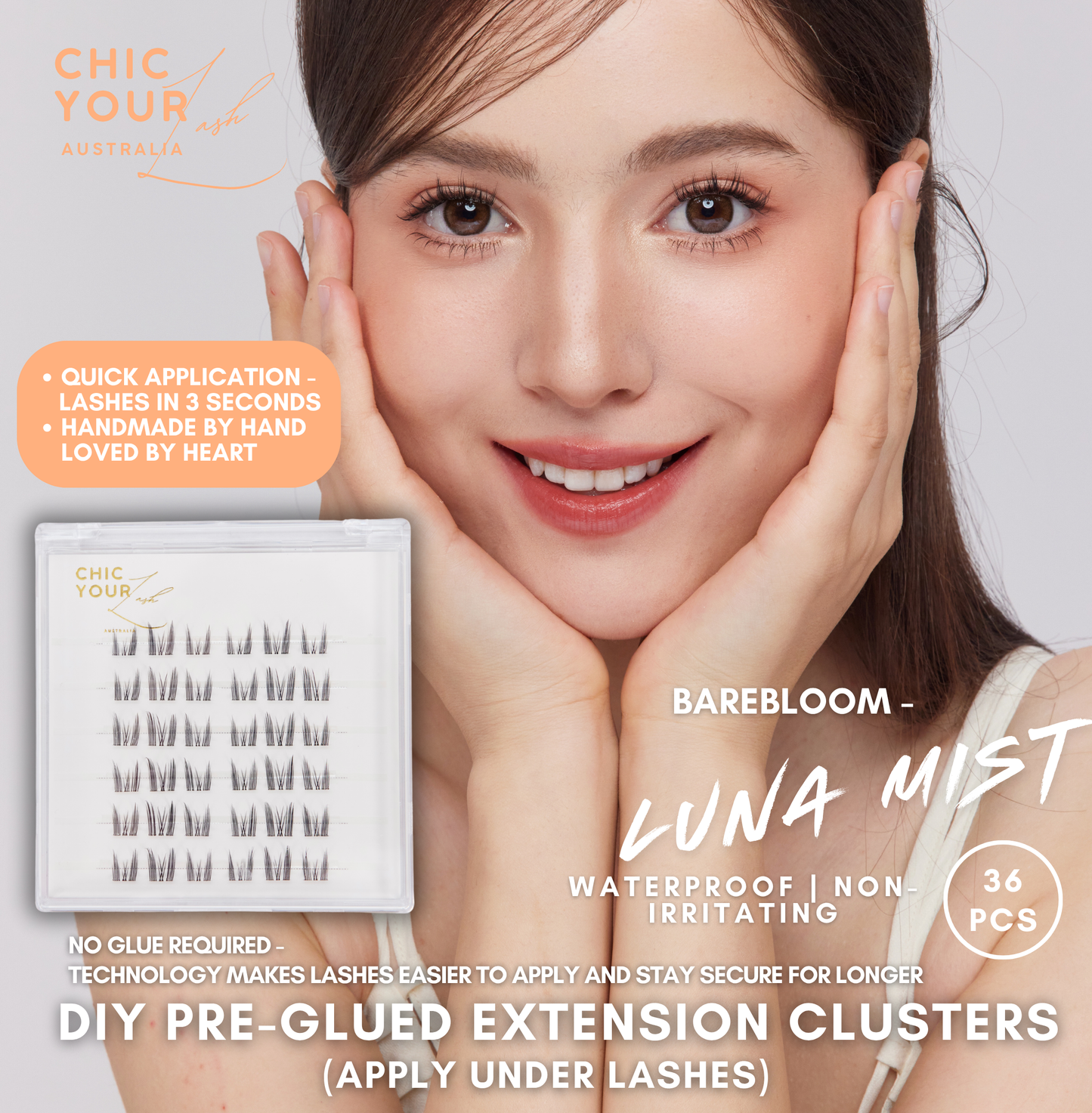 BAREBLOOM - Luna Mist ( Pre - Glued )