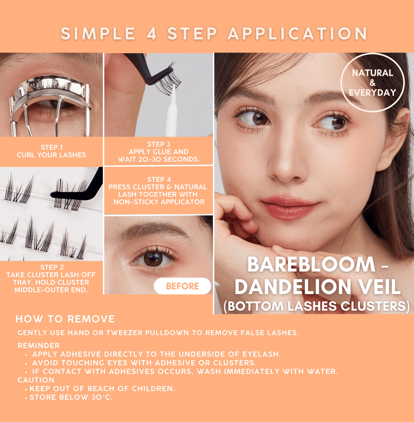 BAREBLOOM - Dandelion Veil (Bottom Lashes Clusters)